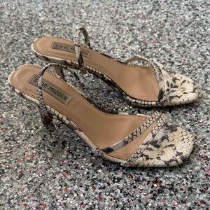 Steve Madden Snakeskin Heels - Black and Cream